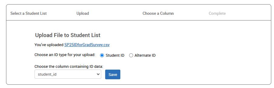 Select column and ID options