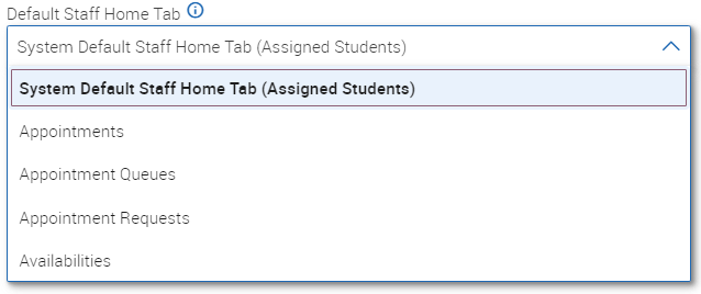 Select default staff home tab