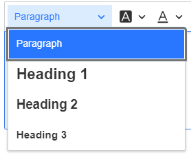 Select paragraph for matting, or heading levels