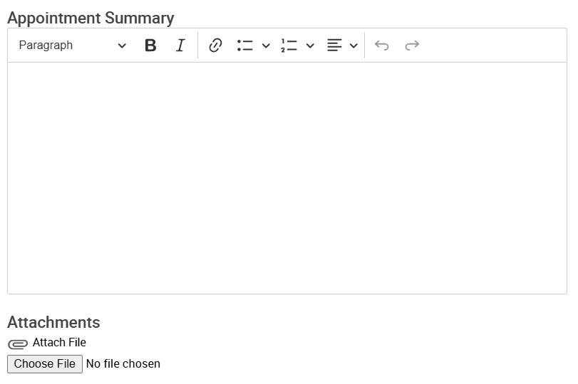 Appointment Summary Example