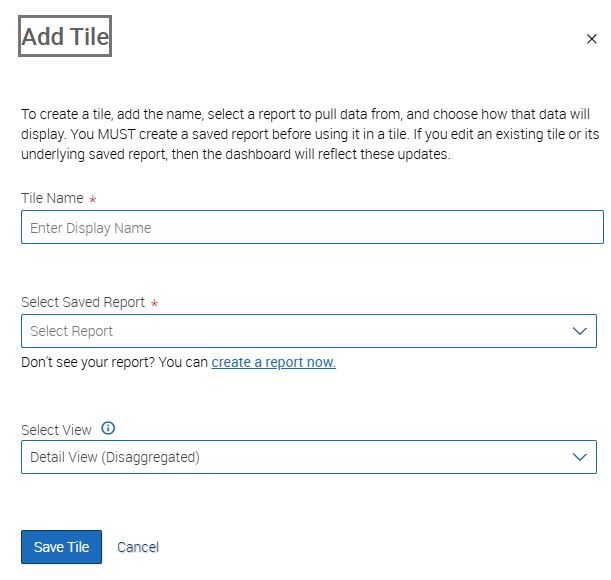 Select tile options