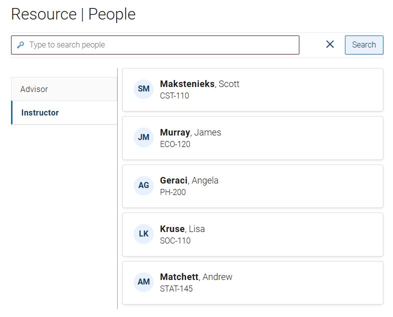 Instructor Menu Example