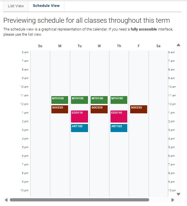 Calendar View Example