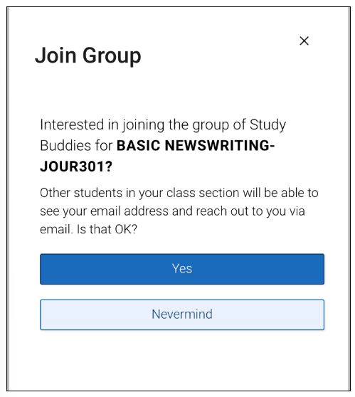 Confirm Message to accept sharing of information